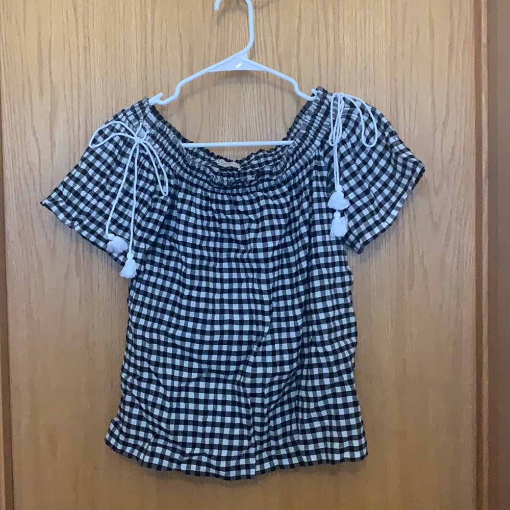 LOFT checkered top size S
